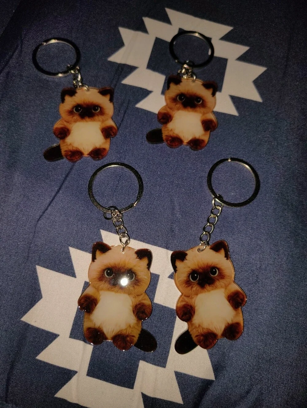 🐈2D Cat Keychain Charm - Brown Siamese Cat Design🐾